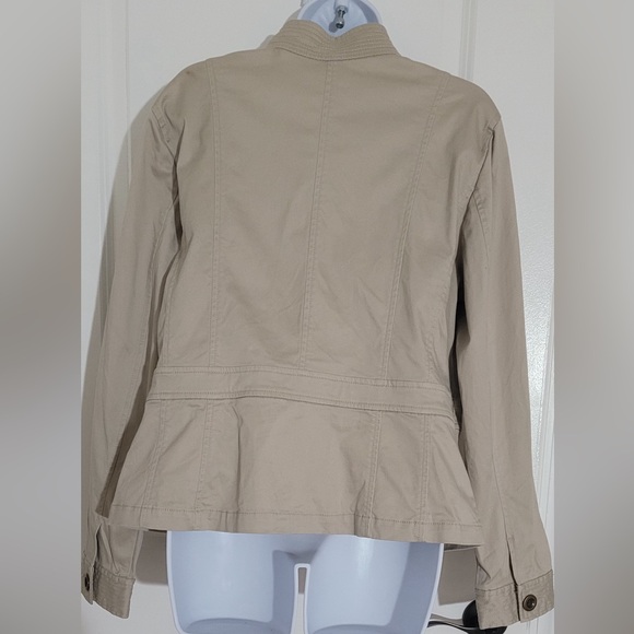 EARTHY KHAKI CASUAL COAT PETITE CAN BE WORN FOR ANY OCASION CHARTER CLUB SZ L - Picture 4 of 7
